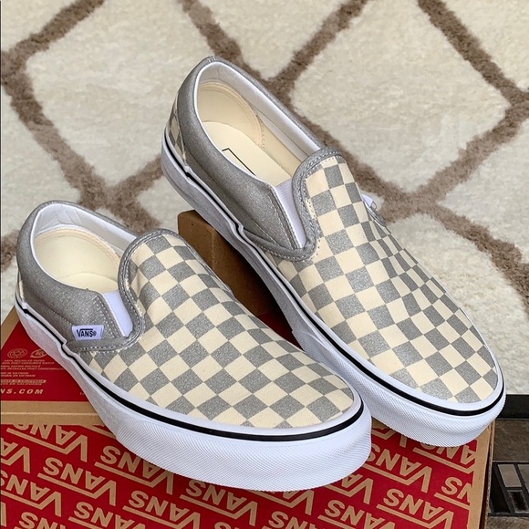 •VANS CLASSIC SLIP ON CHECKERBOARD SILVER WMNS - Picture 11 of 16